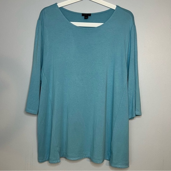 J Jill Shirt Wearever Collection Size XL Light Blue Pullover Shirt Minimalist - Picture 1 of 11